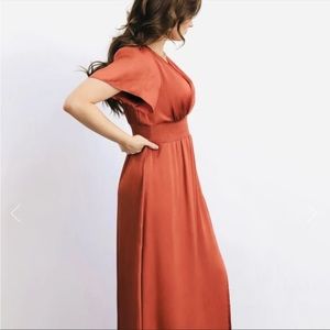 Baltic Born rust satin maxi dress